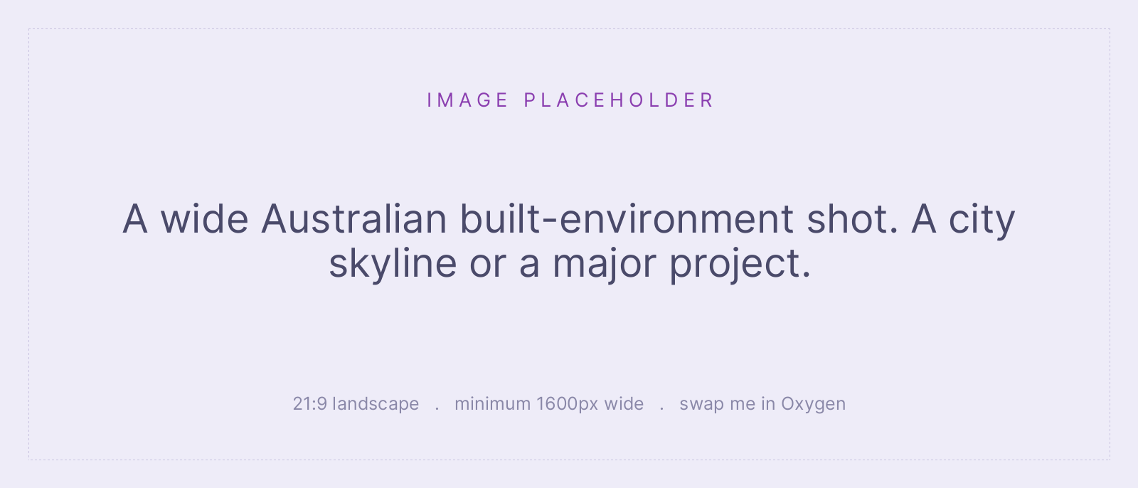 Placeholder. A wide Australian built-environment shot.